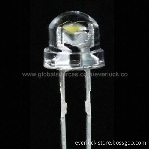 Round LED Components, White Color, with Transparent Lens